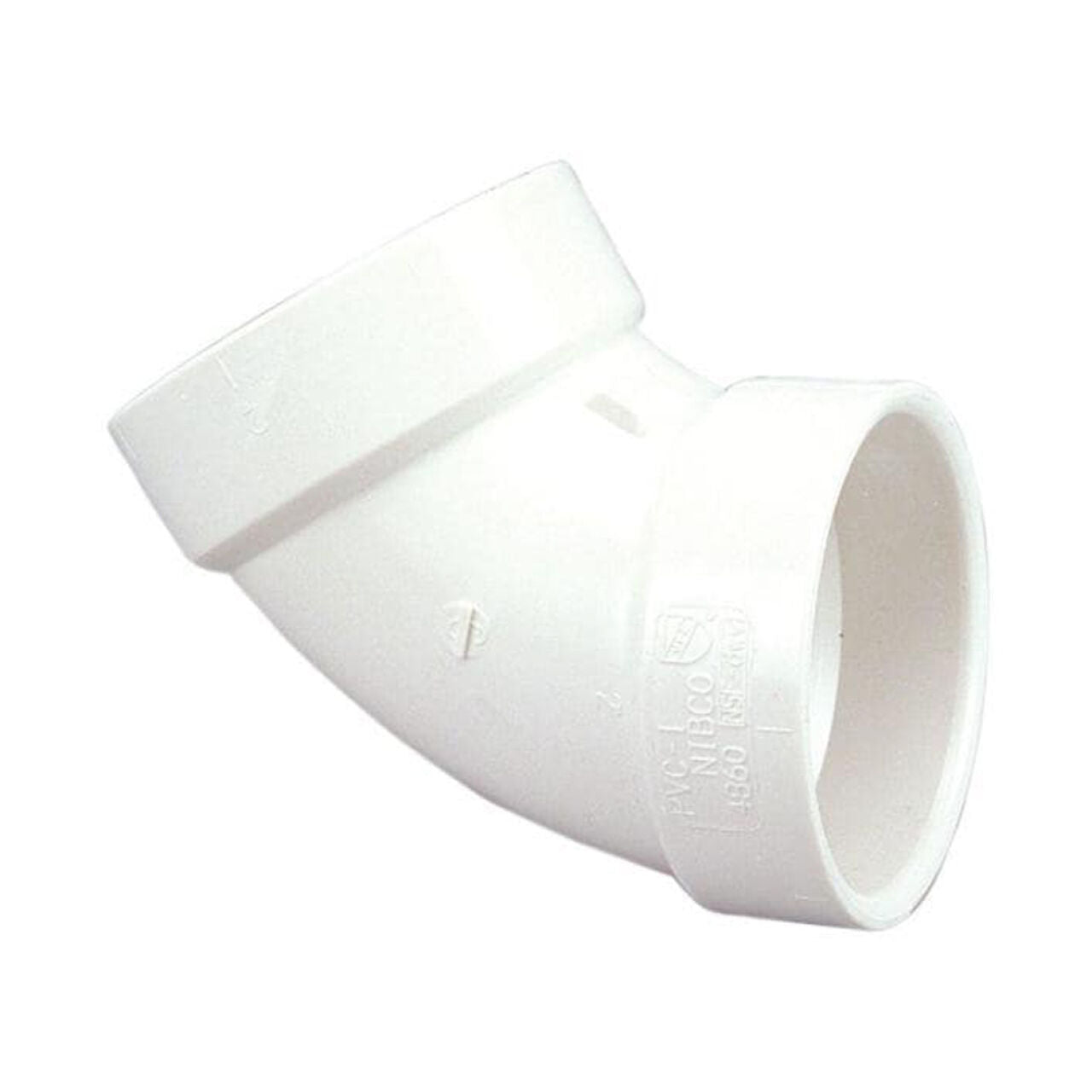 The Go Build 2 in. PVC DWV 60-degree Elbow All Hub connects two pipes and changes flow direction in plumbing. This durable fitting has a smooth surface with two open ends for efficient installation.